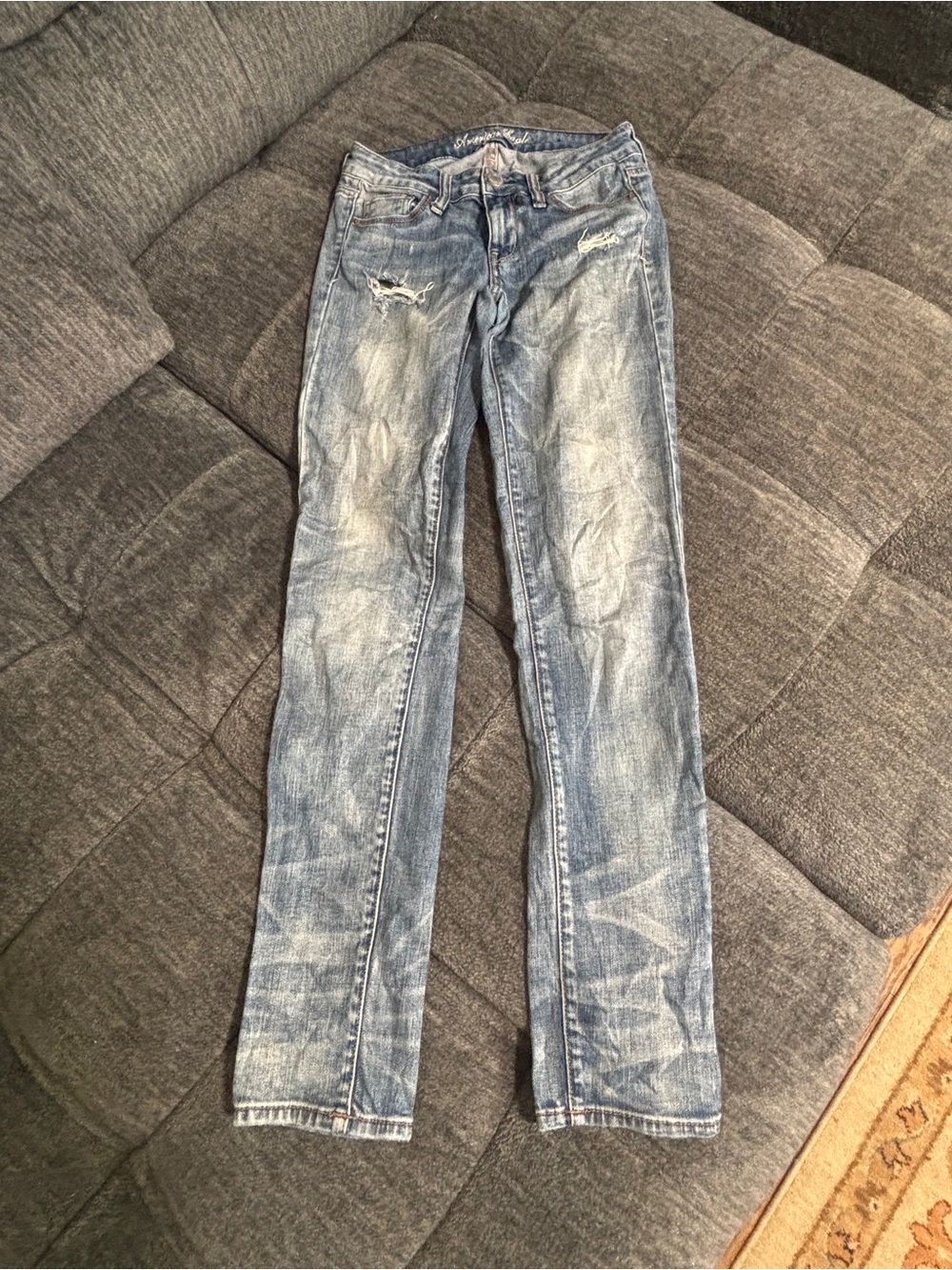 American Eagle Outfitters Light Blue Straight Leg Jeans